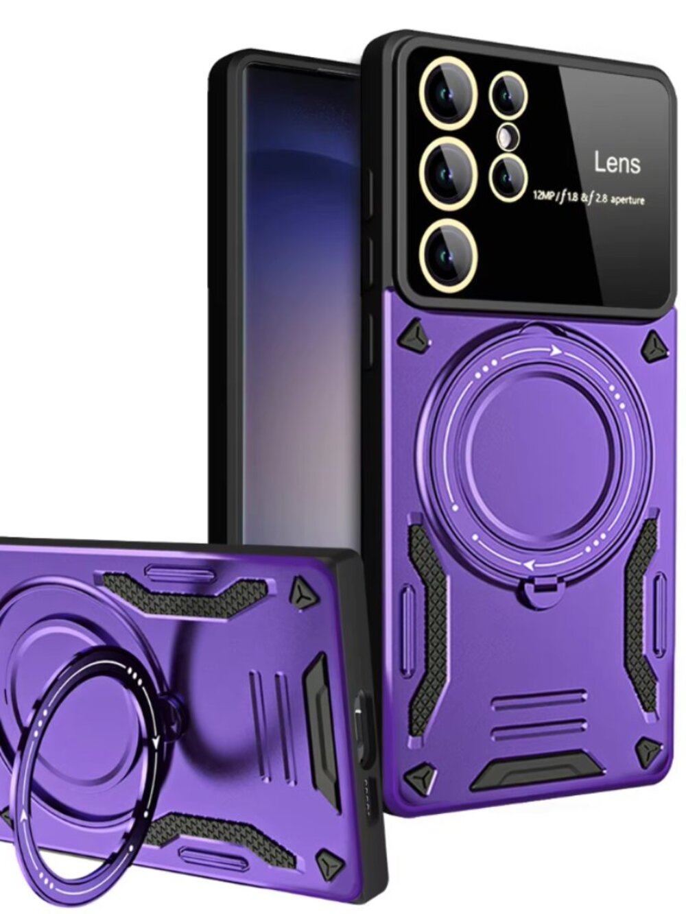 Samsung S25 Ultra / S25 / S24 Magnetic Ring Case w/ Kickstand Shockproof Hybrid